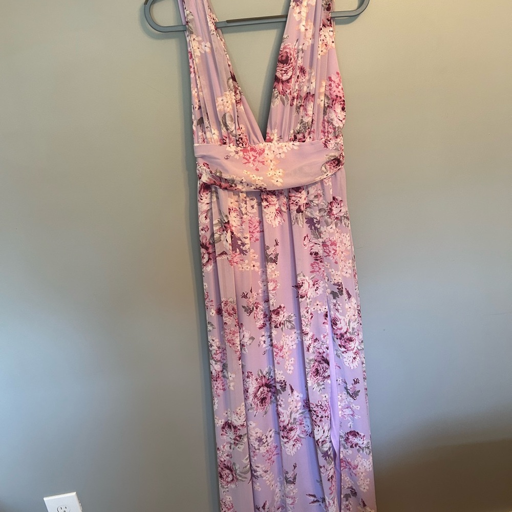 Lulus Floral Lavender Maxi Dress